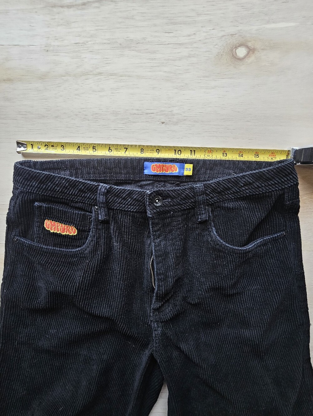 Empyre Corduroy Pants Men's Size 33 Black Loose Fit Vintage Skate Style - Picture 4 of 9
